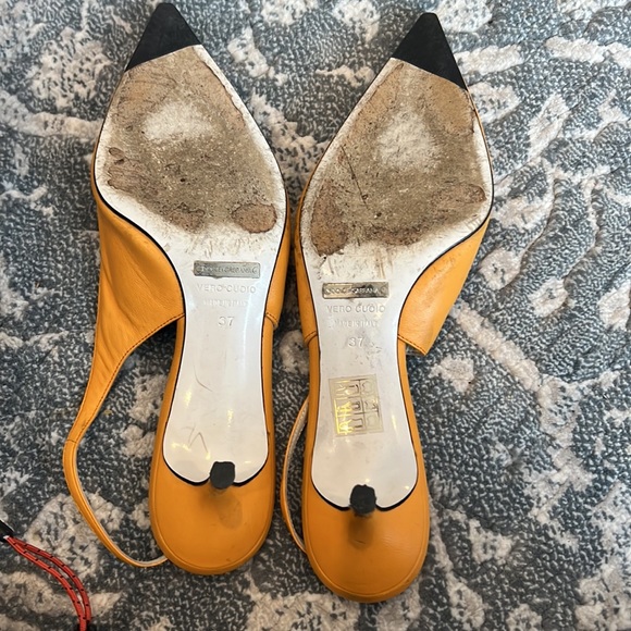 Dolce & Gabbana orange sling back kitten heel size 37 - Picture 2 of 4